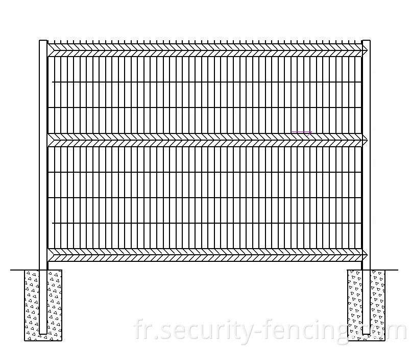 Poudre à vente chaude ou clôture en mailles soudées galvanisées en PVC Galvanisé Fence / Fence en maille métallique soudée incurvée